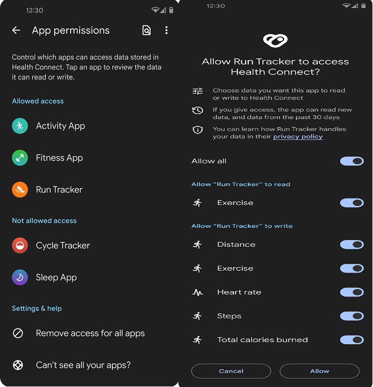 اپلیکیشن Google Health Connect