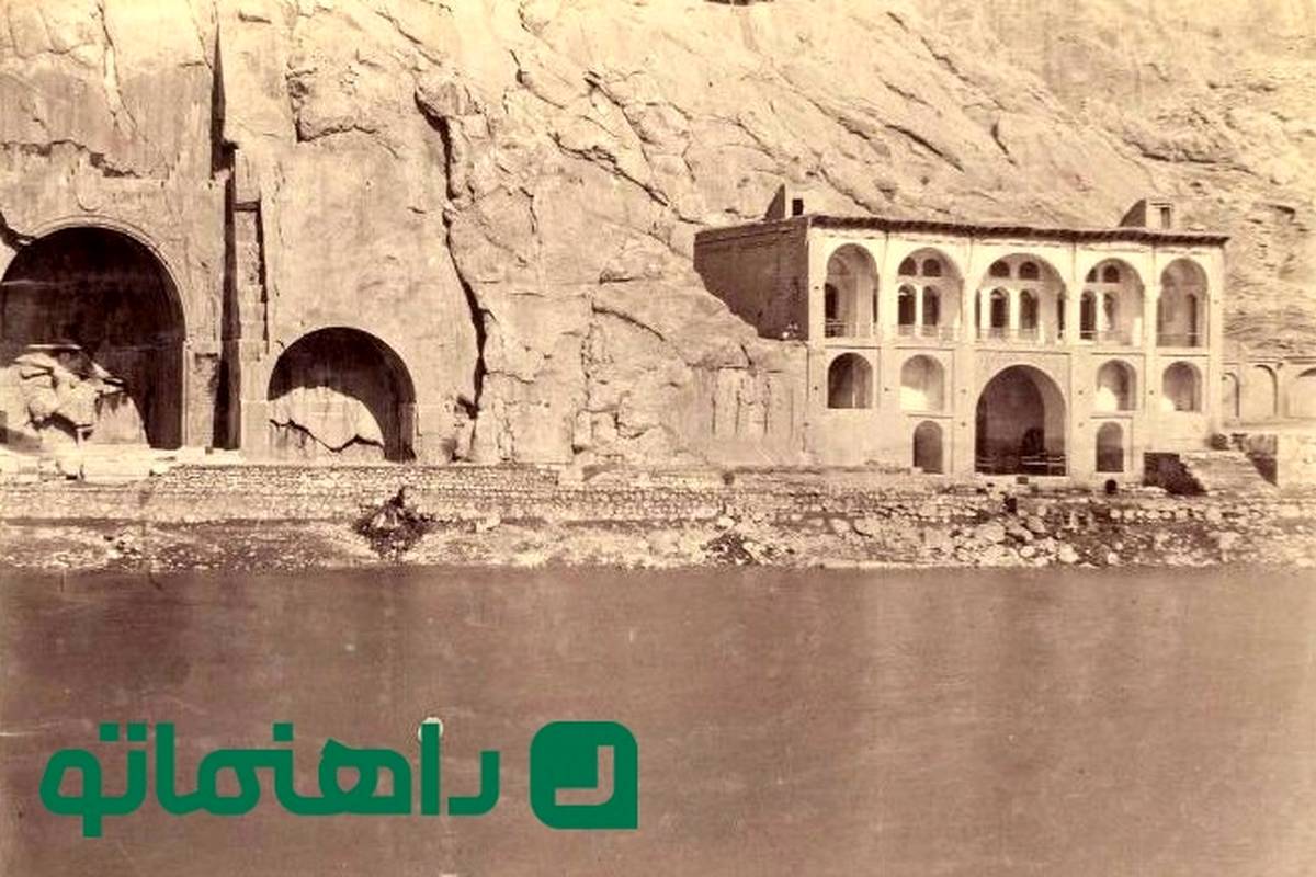 عمارت طاق بستان کرمانشاه 160 سال قبل؛ بنایی که دیگر نیست + عکس