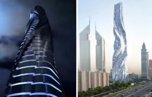 اولین آسمانخراش چرخان جهان در دبی با ۸۰ طبقه متحرک