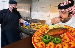 غذاهای خیابانی ملل؛ کله پزی و خوراک دریایی در عربستان + ویدئو