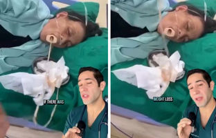 ویدیو ترسناک از کرم نواری غول پیکری که از دهان یک زن بیرون کشیده می‌شود + ویدیو