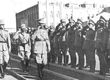 رضاخان در حال سان دیدن از دانشکده افسری؛ دهه 1310