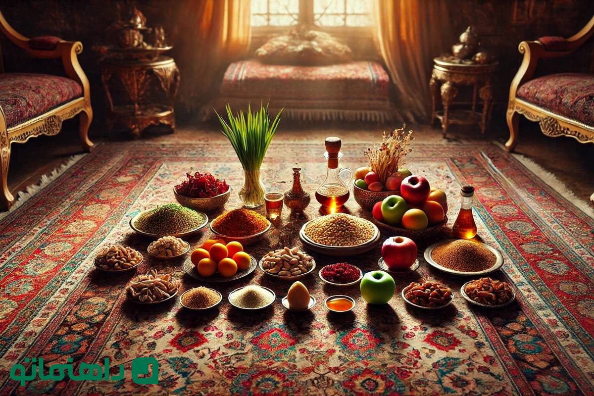 راهنمای سفره هفت سین ۱۴۰۴؛ چیدمان سفره هفتسین به سبک سنتی