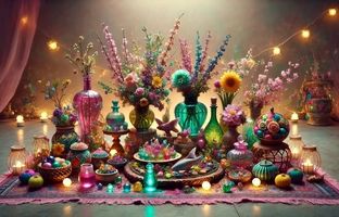 راهنمای سفره هفت سین ۱۴۰۴؛ چیدمان سفره هفت‌سین به سبک فانتزی