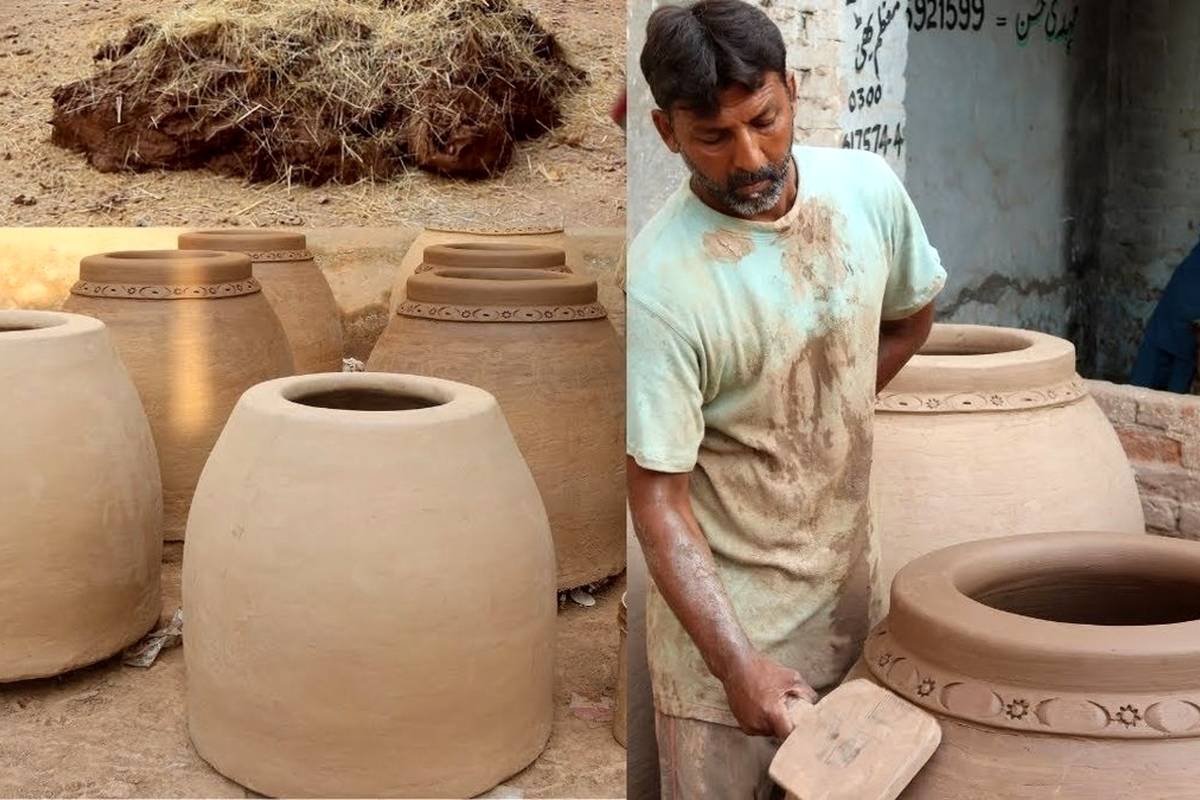 مراحل تماشایی ساخت یک تنور گِلی توسط استاد ماهر پاکستانی + ویدئو
