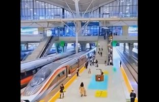 ایستگاه قطار پرسرعت چین + ویدئو